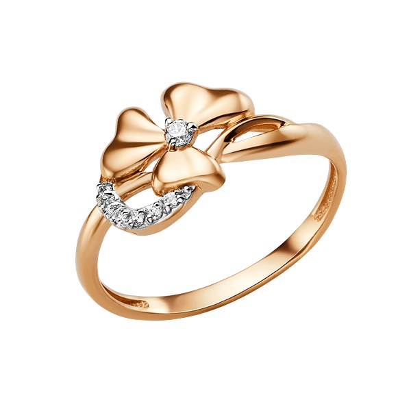 Кольцо, золото, фианит, 012221-1102
